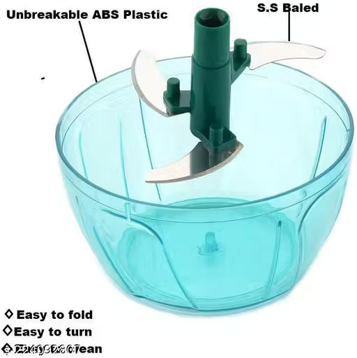 Compact Chopper with Blades effortlessly Chopping Big Size Kitchen Dori Handy Vegetable and Fruit Manual Onion Dry Fruit Salad Maker Vegetable Quick Chopper (450 ml, Green)