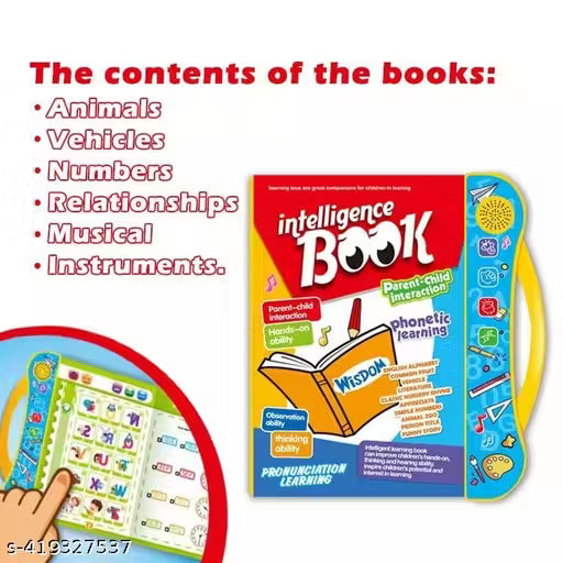 E-Book for Kids - Interactive Learning with Clear Voice & Touch Sensor for Kids (Batteries not included)